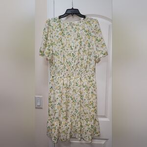 Inspired Hearts Floral Dress - Yellow and Green